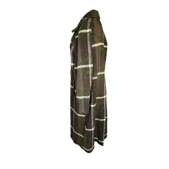 BCBGeneration Preppy Plaid Mid-length Coat Womens XL Forest Moss Green Academia - Picture 3 of 10